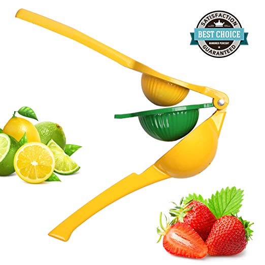 HEYFIT Citrus Juicer Hand Lemon Juicer Manual Lemon Lime Squeezer Metal Citrus Press Orange Juice Extractor Yellow