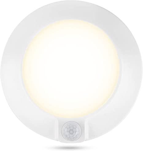 Guarantled Closet Light Motion Activated, 6-7/8 Inch LED, 10W=60W 3000K Warm White Motion Sensor Closet Light, 90CRI 600lm, Install to J-Box, No Battery, for Closet, Attic, Pantry, Damp Rated, ETL