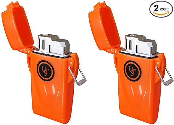 Ultimate Survival Technologies Stormproof Floating Lighter Orange 2-Pack