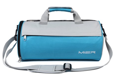 MIER Barrel Travel Sports Bag for Women and Men Small Gym Bag with Shoes Compartment