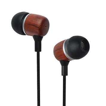 Francois et Mimi Elite Genuine 35mm Wood In-ear Noise-isolating Earbuds Headphones with Mic Retail Packaging