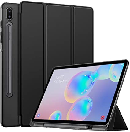 MoKo Case Fit Samsung Galaxy Tab S6 10.5 2019, Ultra Thin Slim Shell Trifold Stand Cover with Frosted Back with Auto Wake & Sleep for Galaxy Tab S6 10.5" SM-T860/T865 2019 Tablet - Black