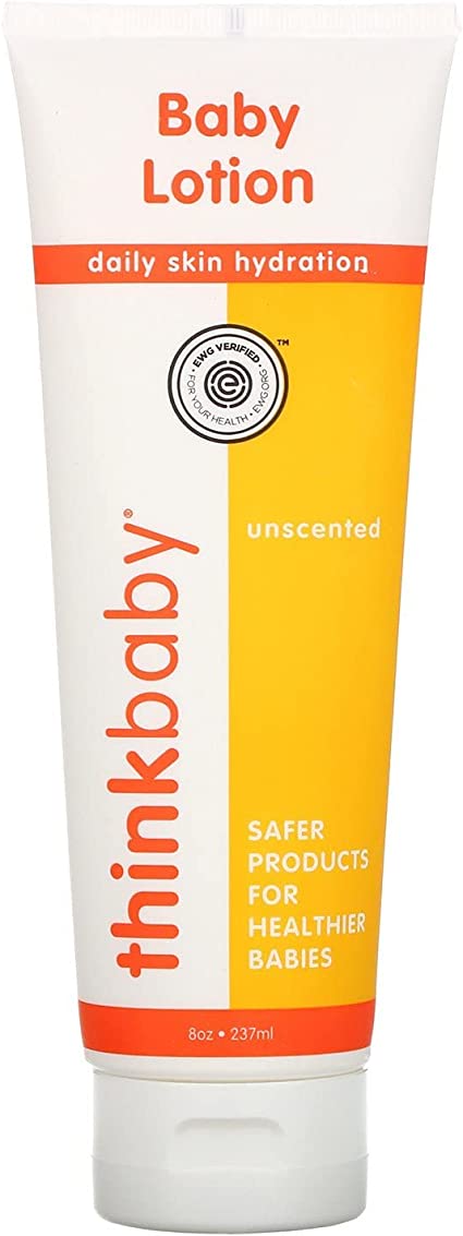 Thinkbaby Baby Lotion For Sensitive Skin | EWG Verified, Soothing Relief, Moisturizing, Nourishing | Fragrance Free, Unscented, For Face & Body - 8oz, 237 ML