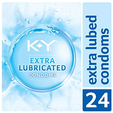 K-Y Extra Lubricated Latex Condoms (24cnt), Discreetly Packaged With Extra Lubrication For Comfort & Smoothness, Natural Fit For Him & Ultra Thin