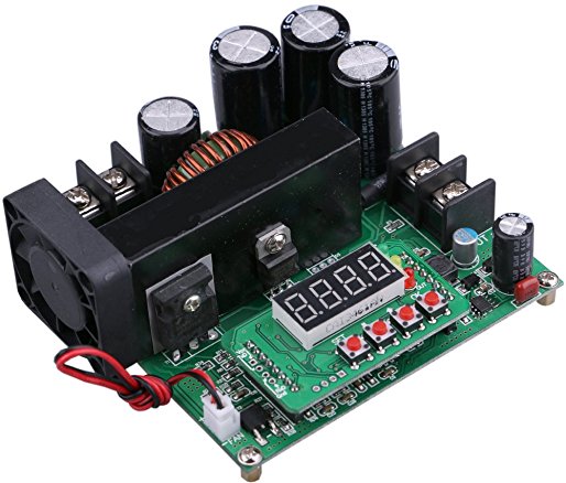 Yeeco Numerical Control Voltage Regulator DC Boost Converter Constant Voltage Current Step Up Module Adjustable 8-60V to 10-120V 15A Output 48V 24V 12V Power Supply with LED Display & Heatsink Fan