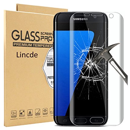 Galaxy S7 Edge Screen Protector,S7 Edge Tempered Glass,Lincde Linycase[HD Clear][Bubble-Free][9H Hardness][Case Friendly]Screen Protector for Samsung Galaxy S7 Edge