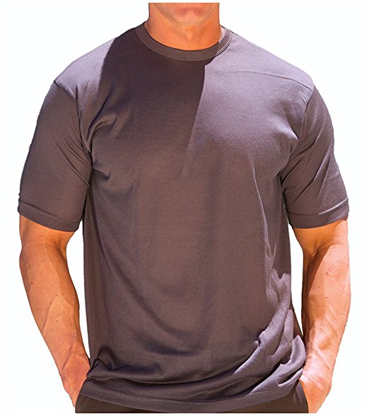 Cooltan Men's Tan Through Solid Short Sleeve T-Shirt