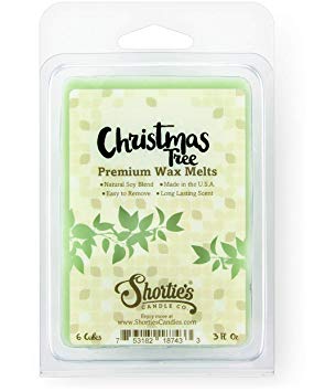 Shortie's Candle Company Christmas Tree Wax Melts - New Wax Blend - 1 Highly Scented 3 Oz. Bar - Made with Natural Oils - Christmas & Holiday Air Freshener Cubes Collection
