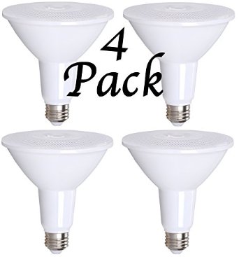 4 Pack Bioluz LED PAR38 15w 120w Equiv 3000k 1200 Lumen Dimmable Lamp - UL Listed