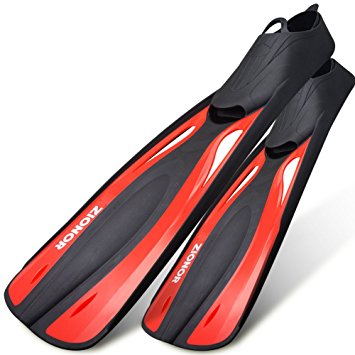 ZIONOR F2 Full Foot Diving Fins Long Blade for Snorkeling and Scuba Diving