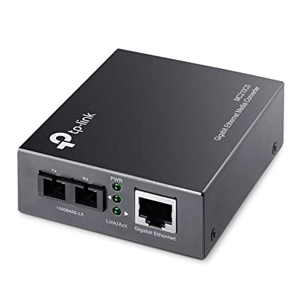 TP-Link Gigabit SFP to RJ45 Fiber Media Converter | Fiber to Ethernet Converter | 10/100/1000Mbps RJ45 Port to 1000Base-LX Single-Mode Fiber (MC210CS)