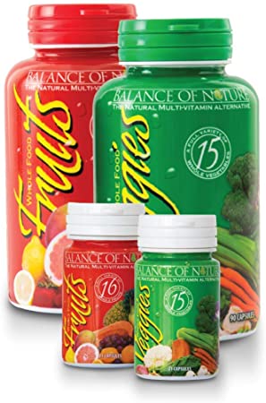 Balance Of Nature Fruits and Veggies Supplement Plus Travel Set Bundle - 1 Fruits & Veggies, 1 Travel Set - Superfood, Better Than A Multivitamin, No Fillers, No Extracts, 100% Natural Whole Food