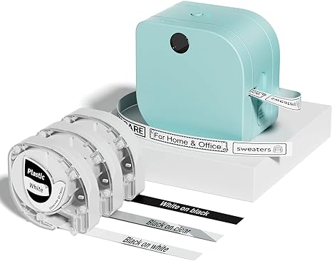 Phomemo P12 Pro Label Makers, Mini Label Printer Compatible with Satin Ribbon, Iron-on Tape, Bluetooth Label Maker for Home Office Organization, with Multiple Fonts, Stickers, Borders, Rechargeable