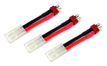 (3 Pack) Tamiya Female to Deans-Type Male Conversion Adapter for RC Batteries