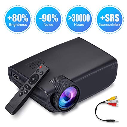 ImagePro Mini Portable LED Projector,High Brightness,HD 1080P 176 inch Large Display,Ultra Thin,Indoor/Outdoor,for Home Theater,Video Games,HDMI,USB,SD Card,AV,Xbox,VGA