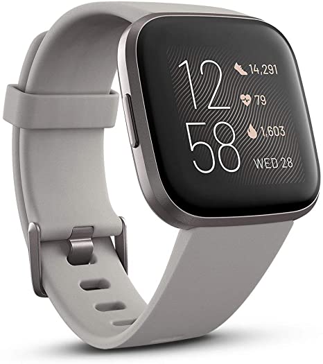 Fitbit Versa 2 Health & Fitness Smartwatch With Heart Rate, Music, Alexa Built-In, Sleep & Swim Tracking - Mist Grey