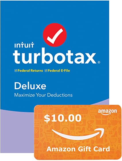 TurboTax Deluxe 2019 Tax Software [Amazon Exclusive] [PC Download]  Free $10 Amazon Gift Card