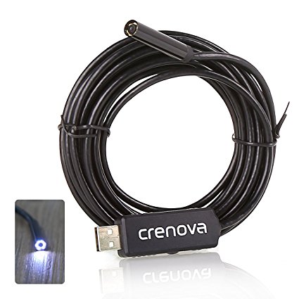 Crenova® iScope 2.0 Megapixel CMOS HD USB Endoscope Waterproof Handheld Borescope Digital Inspection Camera Snake Camera（5 Meter Cable)