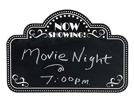 Movie Night Marquee Chalkboard Wall Decor (18" x 12") Wood.