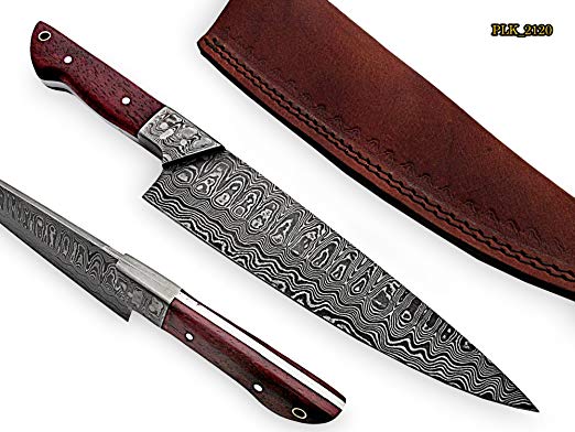 RK-2120 Style Damascus Steel Chef Knife – beutifull Merindi Wood Handle with Demascus Steel bolster