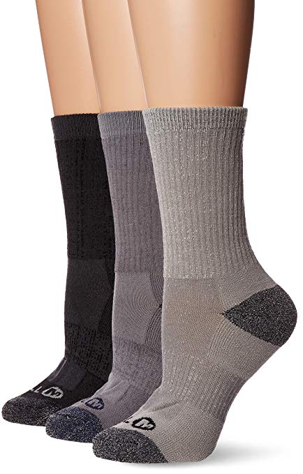 Merrell Women's 3 Pack Cushioned Hiker Quarter Socks