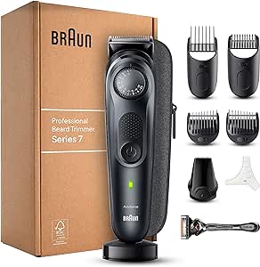 Braun Recortadora De Barba Series 7 BT7441, Máquina de afeitar, Recortadora Con Accesorios De Barbero Y 100 Minutos De Autonomía