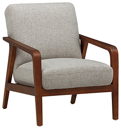 Rivet Huxley Mid-Century Accent Chair, Light Grey