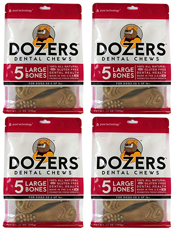Dozers Dental Dog Chews - 100% All Natural Ingredients - Gluten Free Dental Healthy Delicious Dog Treat - Promotes Fresh Breath