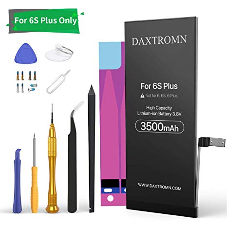 DAXTROMN Battery for iPhone 6S Plus, 3500mAh High Capacity Replacement Battery 0 Cycle, with Complete Repair Tool Kits and Adhesive Strips - 24-Month Warranty