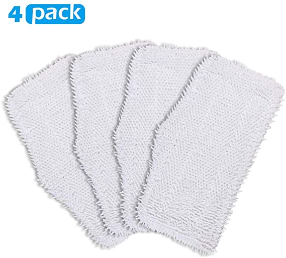 4 Pack Microfiber Cleaning Pads Compatible Shark Steam & Spray Mop S3101, S3202,S3250, S3251,Machine Washable Cleaning Pads, Reusable (White)—XT3101