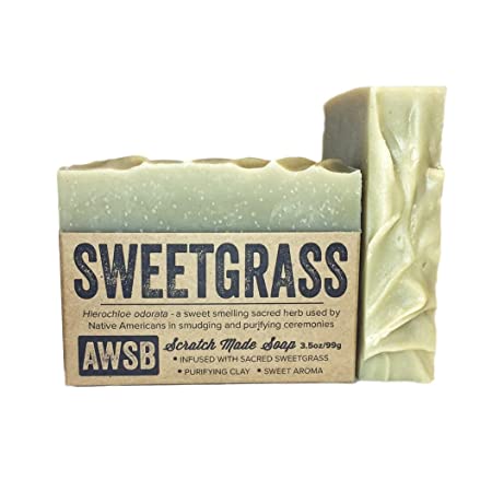 Sweetgrass Bar Soap, All Natural, Vegan, with Organic Ingredients, Handmade by A Wild Soap Bar