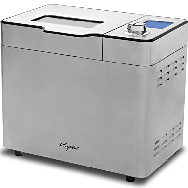 Stainless Steel 2 lbs Bread Maker with 24 Program Settings, Ingredients Box, LCD Display - by Keyton