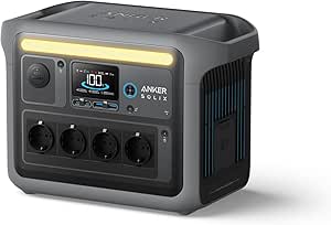 Anker SOLIX C1000 Tragbare Powerstation, LiFePO4, 1800W Solargenerator, 100% geladen in 58 Min. mit UltraFast Modus, LFP Powerstation für Outdoor, Camping und Stromreserve (Optionales Solarpanel)