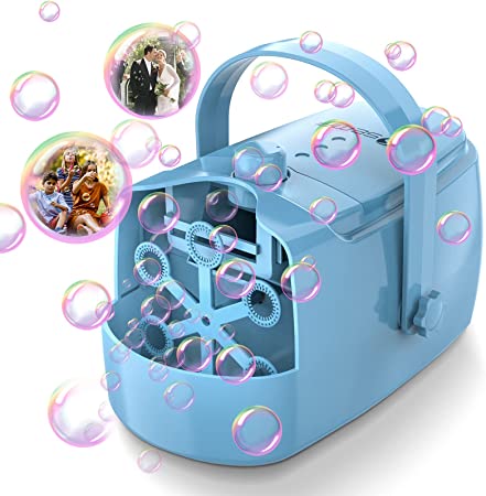 semai Bubble Machine, Automatic Portable Bubble Blower Machine for Kids, Upgrade Noise-free 2000  Min Bubble Blower with 2 Speed Modes, Durable Safe Bubble Toy Gift for Kid Party Wedding Social Outing