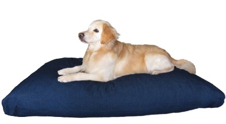 Dogbed4less Overstuffed Extra Large Jumbo Orthopedic Memory Mix Foam Pet Bed Waterproof Pillow with Washable Heavy Duty Denim Cover