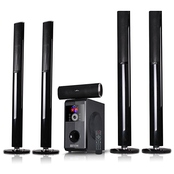 beFree Sound Amplifier 5.1 Channel Bluetooth Home Speaker System with USB and SD Slots