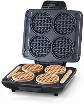 Dash DMMW400GBGT04 Multi Mini Four Waffle Maker: Perfect for Families and Individuals, 4 Inch Dual Non-stick Sides with Quick Release & Easy to Clean, Graphite