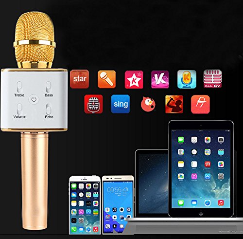 KNONEW Portable Wireless Karaoke Microphone,Mini Handheld Cellphone Karaoke Player Built-in Bluetooth Speaker,Karaoke MIC Machine for Home KTV