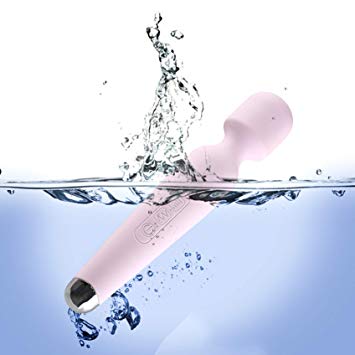 Wireless Wand Massager,New IPX 8 Waterproof Powerful Mini Cordless Wand Massaging with 10 Vibrations and 5 Multi-Speed,getbear Silicone Compact Rechargeable Power Massager (Pink) (Pink)