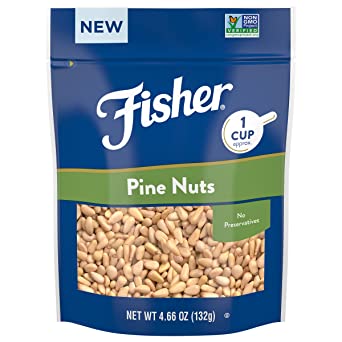 Fisher Pine Nut Unsalted Culinary One-Cup 4.66 oz, Naturally Gluten Free, No Preservatives, Non-GMO, Vegan Friendly