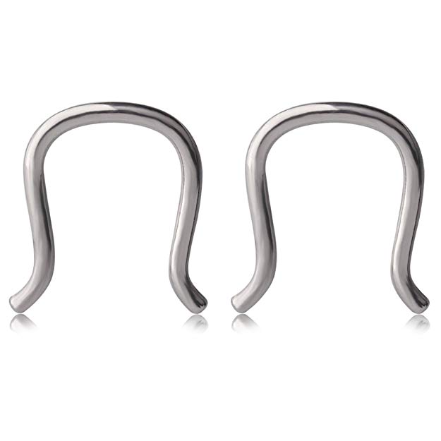 Ruifan 316L Surgical Steel U-Shaped & Staple Nose Septum Hanger Retainer Nose Ring 16g,14g,12g