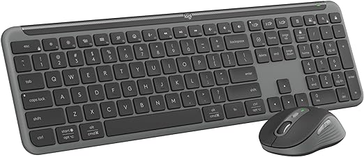 Logitech MK955 Signature Slim Wireless Keyboard and Mouse Combo, for Larger Hands, Quiet Typing and Clicking, Switch Across Three Devices, Bluetooth, Multi-OS, for Windows and Mac - Graphite