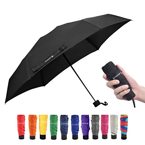 Ke.movan Travel Compact Umbrella Windproof Mini Sun & Rain Umbrella Ultra Light Parasol - Fits Men & Women, Gift Choice