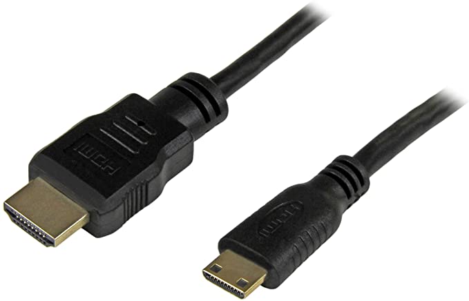 StarTech.com 1 ft High Speed HDMI Cable with Ethernet - HDMI to HDMI Mini- M/M (HDMIACMM1),Black