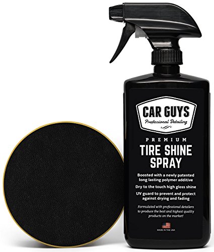 Tire Shine Spray - Best Tire Dressing Car Care Kit for Car Tires after a Car Wash - Car Detailing Kit for Wheels and Tires with included Tire Shine Applicator - by Car Guys Auto Detailing Supplies