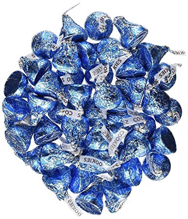 Hershey's Kisses 2 pounds Bulk Bag Cookies N' Creme Blue Foiled Wrapping Approx. 200 Kisses