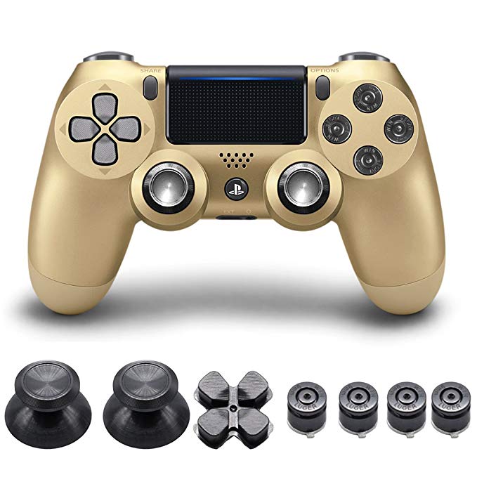 ElementDigital® PS4 Controller Thumbsticks Metal Bullet Parts with ABXY Bullet Buttons and D-pad for PS4 DualShock 4 Mod Kit