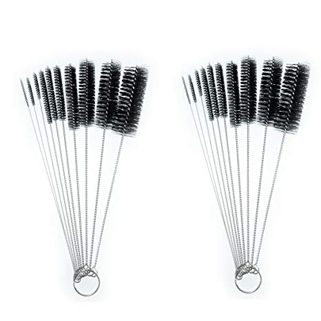 FOONEA Nylon Brush Aquarium Air Pump Accessories Cleaning Brushes Nylon Tube Brushes 20 Pieces for Drinking Straws Glasses Keyboards Jewelry Cleaning 2 Packs 10 in 1