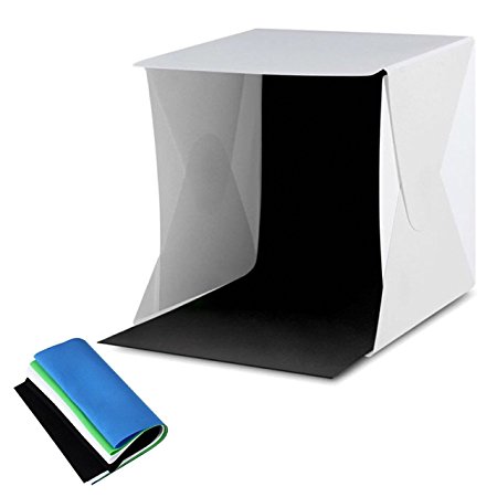 Amzdeal Light Tent/Light Box/Photography Light Box /Studio Light Box/Portable Photo Studio for quality photography 12X12in with White, Black, Blue, Green Backdrops