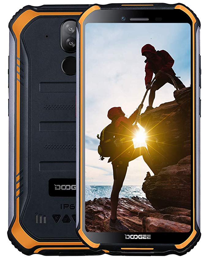 DOOGEE S40 4G Rugged Smartphone Android 9.0, Dual SIM Free Mobile Phones 3GB RAM 32GB ROM 5.5 inch IP68/IP69K Waterproof, 4650mAh Quad-Core, 8MP 5MP Dual Rear Cameras, NFC Fingerprint Face ID, Orange